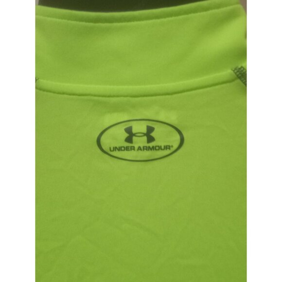 Under Armour Quarter 1/4 Zip Pullover Mens Large L Neon Green Golf Sweatshirt - Picture 7 of 11